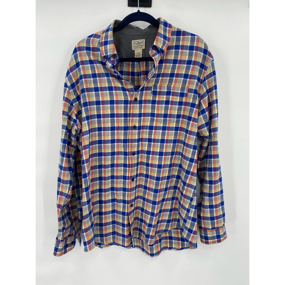 L.L. Bean Slightly Fitted 100% Cotton Button Front Shirt Size Large